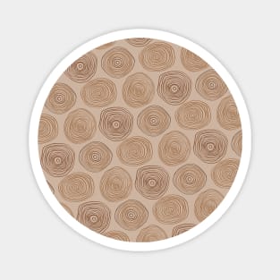 Abstract tree rings - Earthy tones Magnet